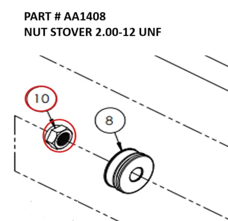 Stover Nut 2"-12 UNF for Serco 1050XR & 8500 (Part AA1408)