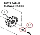 Flat Washer, 5/8" for Serco 1050XR (Part AA1449)