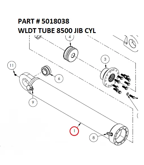 WLDT TUBE 8500 JIB CYL - Part No. 5018038