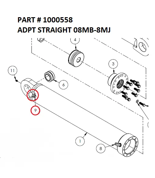 ADPT STRAIGHT 08MB-8MJ - Part No. 1000558