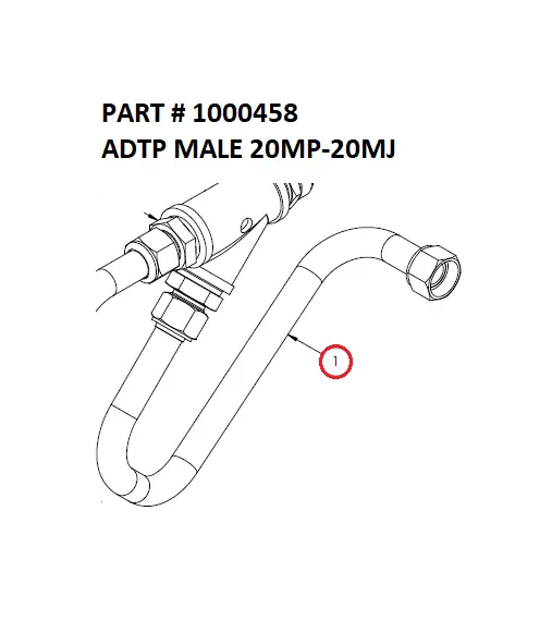 Male Adapter 20MP-20MJ for Serco 1050XR (Part 1000458)