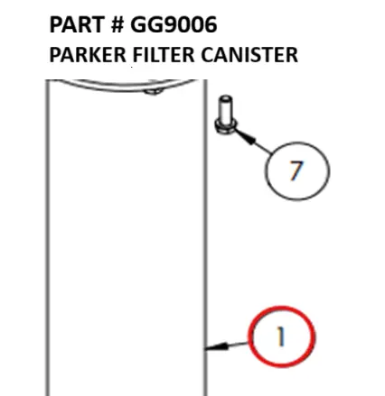 Serco 1050XR Parker Hydraulic Filter Canister (Part GG9006)