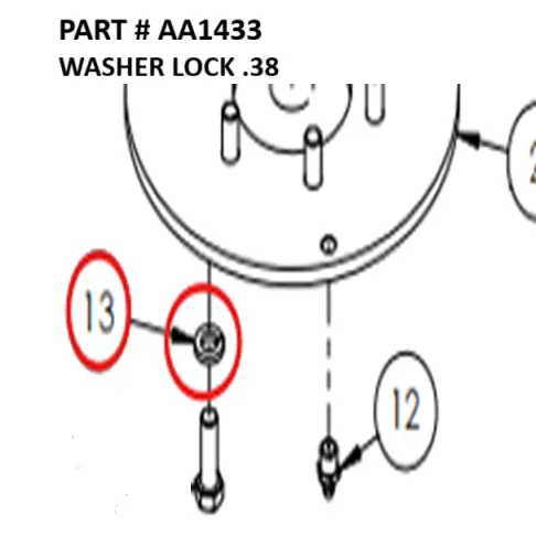 WASHER LOCK .38 - Part No. AA1433