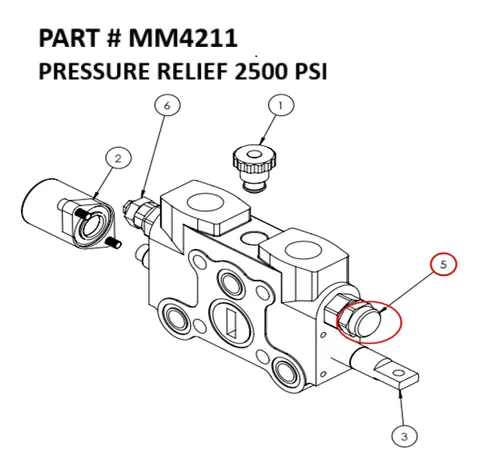 Serco 1050XR Hydrocontrol Pressure Relief Valve, 2500 PSI (Part MM4211)