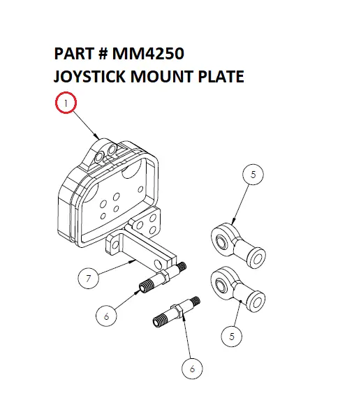 Serco 1050XR Joystick Mount Plate (Part MM4250)