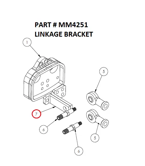 Serco 1050XR Linkage Bracket (Part MM4251)