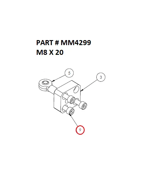 Serco 1050XR Metric Bolt, M8 x 20 (Part MM4299)