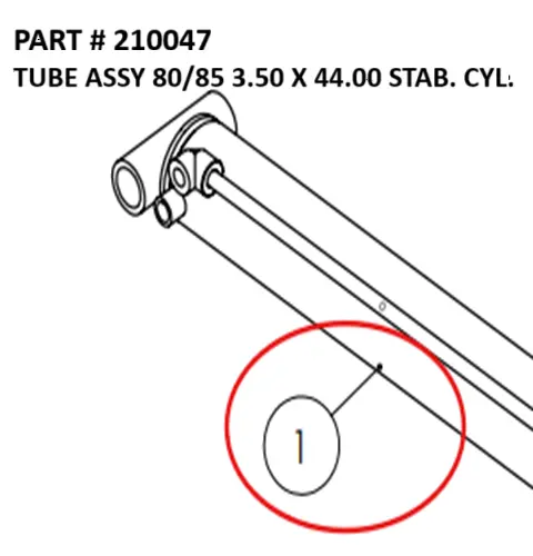 Serco Stabilizer Cylinder Tube Assembly, 80/85, 3.50" x 44" (Part 210047)