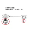INPUT GEAR 14T 12/24 DP - Part No. JJ7026