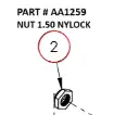 Nylock Nut 1-1/2" for Serco 1050XR, 8500 & Grapple (Part AA1259)