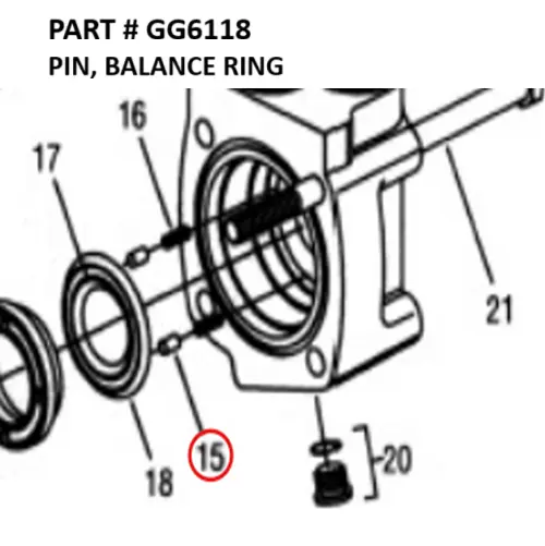Serco 1050XR Hydraulic Motor Balance Ring Pin (Part GG6118)