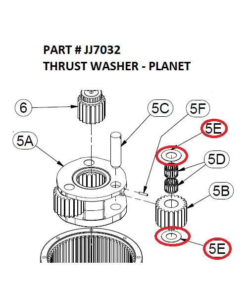 THRUST WASHER - PLANET - Part No. JJ7032