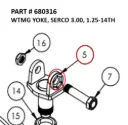 Serco 1050XR & Grapple Machined Yoke Weldment, 3", 1-1/4"-14 (Part 680316)
