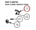 Serco 1050XR & Grapple Grapple Head Hose Clamp (Part 680796)
