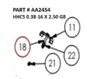 HHCS 0.38-16 X 2.50 G8 - Part No. AA2454