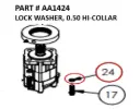 Lock Washer, 1/2" Hi-Collar for Serco 1050XR, 8500 & Grapple (Part AA1424)