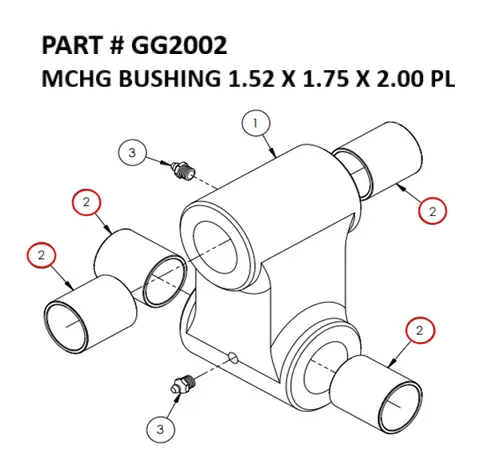 MCHG BUSHING 1.52 X 1.75 X 2.00 PL - Part No. GG2002