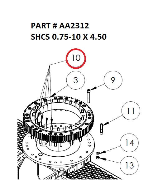 SHCS 0.75-10 X 4.50 - Part No. AA2312
