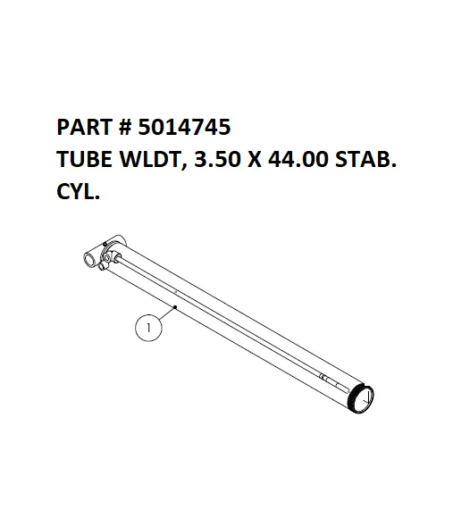 Serco 8500 Tube Weldment, 3.5" x 44" Stabilizer Cylinder (Part 5014745)