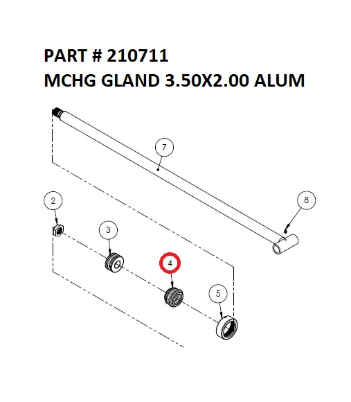 MCHG GLAND 3.50X2.00 ALUM - Part No. 210711