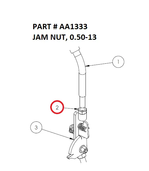 Jam Nut, 1/2"-13 for Serco 8500 (Part AA1333)