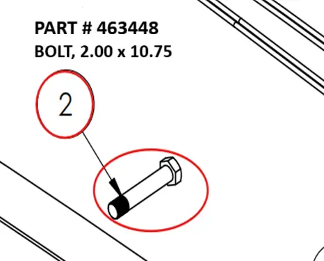 Serco 1050XR & 8500 Bolt, 2" x 10.75" (Part 463448)