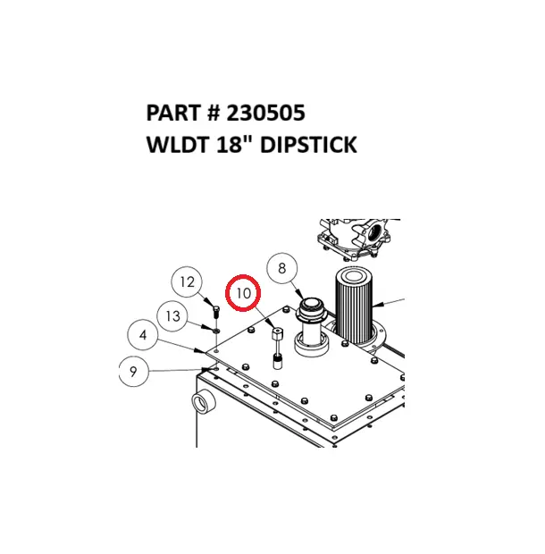 Serco 1050XR Weldment 18" Dipstick (Part 230505)