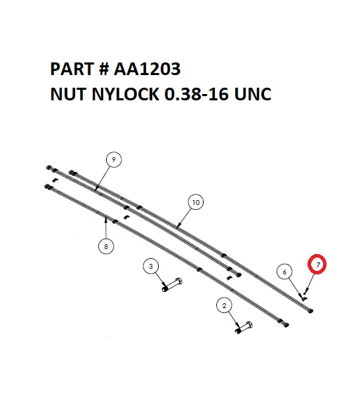 NUT NYLOCK 0.38-16 UNC - Part No. AA1203