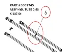 Serco 1050XR & 8500 Hydraulic Tube Assembly, 0.63" x 137" (Part 5001745)