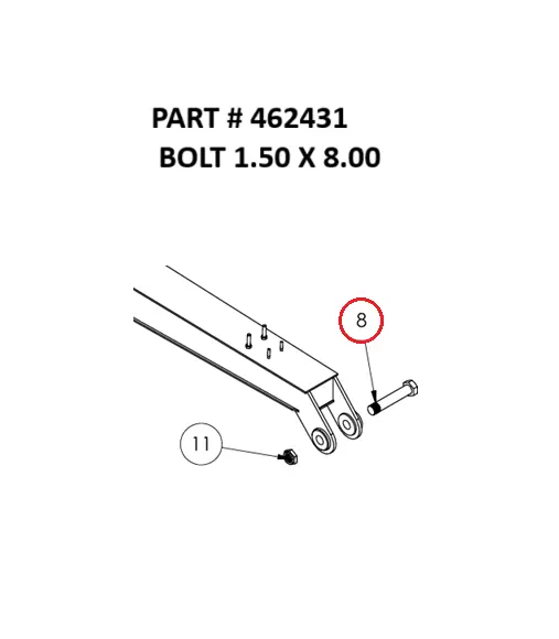 BOLT 1.50 X 8.00 - Part No. 462431