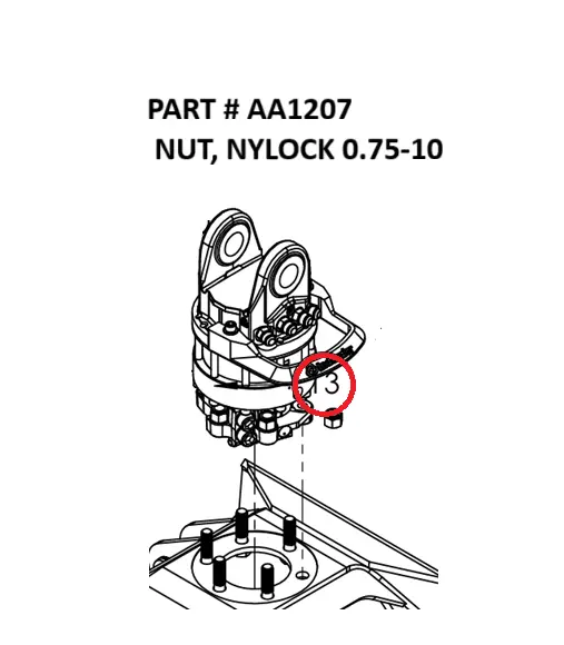 Nylock Nut 3/4"-10 for Serco 8500 (Part AA1207)
