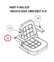 Serco 8500 Milsco Seat Armrest, Right-Hand (Part HH1107)