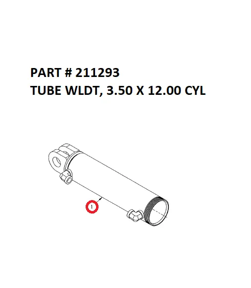 Serco Grapple Tube Weldment, 3.5" x 12" Cylinder (Part 211293)