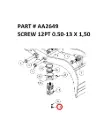 Serco Screw 12-Point 1/2"-13 x 1-1/2"