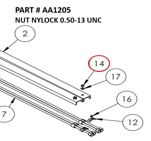 NUT NYLOCK 0.50-13 UNC - Part No. AA1205