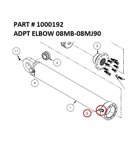 [1050 XR - 1000192] Elbow Adapter 08MB-08MJ90 for Serco 1050XR & 8500 (Part 1000192)