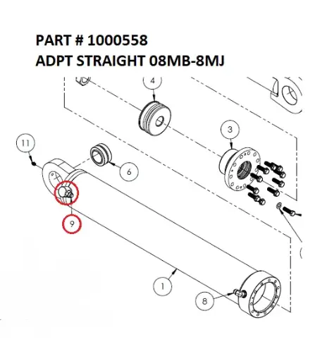 [1050 XR - 1000558] Straight Adapter 08MB-8MJ for Serco 1050XR (Part 1000558)