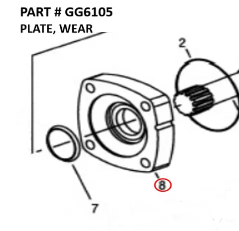 [1050 XR - GG6105] Serco 1050XR Hydraulic Motor Wear Plate (Part GG6105)