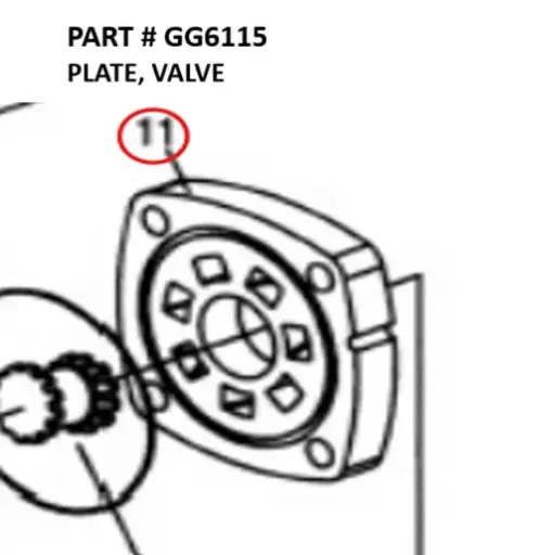 [1050 XR - GG6115] Serco 1050XR Hydraulic Motor Valve Plate (Part GG6115)