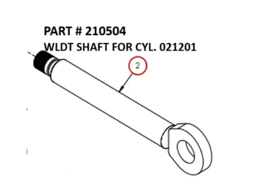 [1050 XR - 210504] Serco 1050XR Shaft for Cylinder Weldment 021201 (Part 210504)