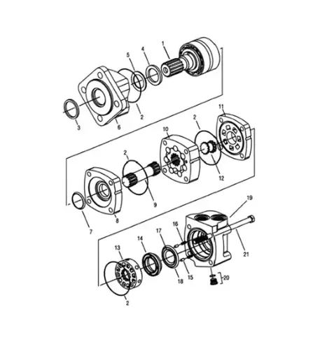 [1050XR - GG6014] HYDRAULIC MOTOR 6.2 CU. IN. GG6014