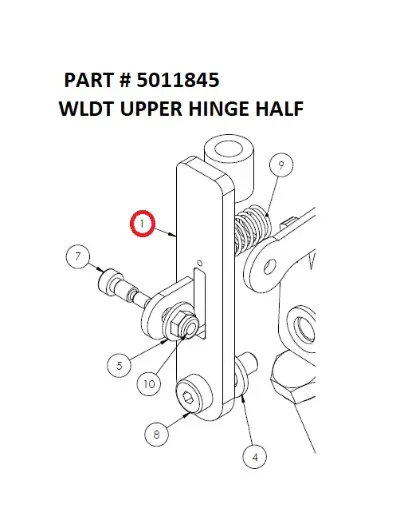 [8500 - 5011845] Serco 8500 Upper Hinge Half Weldment (Part 5011845)