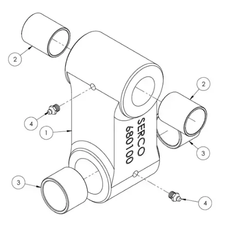 [8500 - 680100] Serco Rotator Hanger Assembly, 80/85, 5.75" C-C (Part 680100)