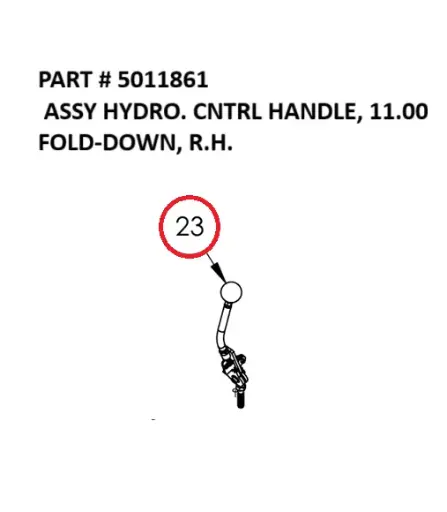 [8500 - 5011861] Serco 8500 Hydrocontrol Handle Assembly, 11.00 Fold-Down, Right-Hand (Part 5011861)
