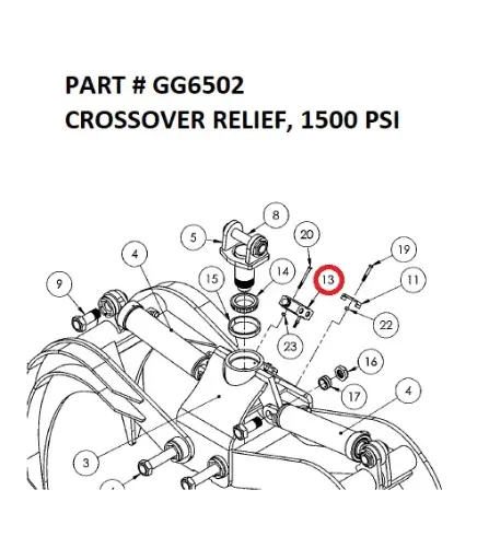 [GRAPPLE - GG6502] Serco Grapple Crossover Relief Valve, 1500 PSI (Part GG6502)