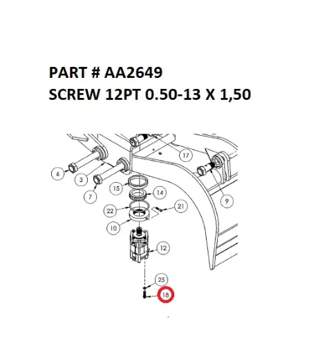 Serco Screw 12-Point 1/2"-13 x 1-1/2"