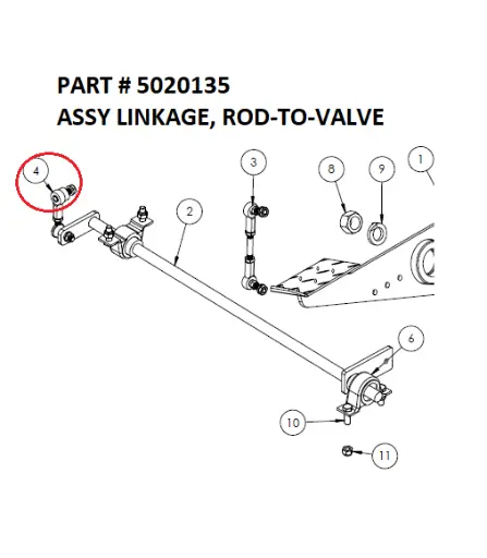 [1050 XR - 5020135] Serco 1050XR Linkage Assembly, Rod-to-Valve (Part 5020135)